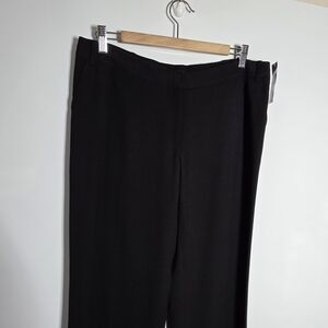 Lafayette148 NEW Finesse Black Crepe Classic Black Straight leg Pants Size 8
